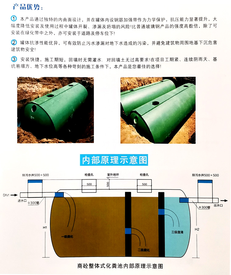 龙门镇玻璃钢化粪池